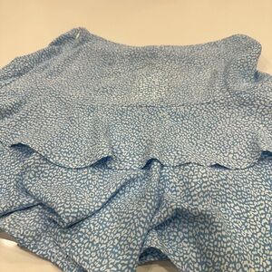 Zara Blue Floral Skirt Skorts Women Sz M New With Tags
